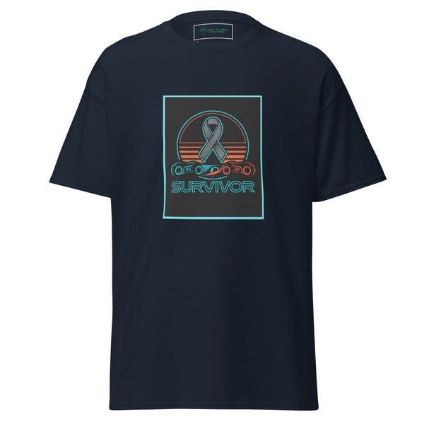 Brain Cancer Neon Retro Tee - JohnVsGBMNavyS