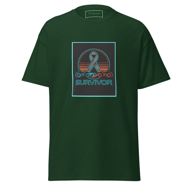 Brain Cancer Neon Retro Tee - JohnVsGBMForest GreenS
