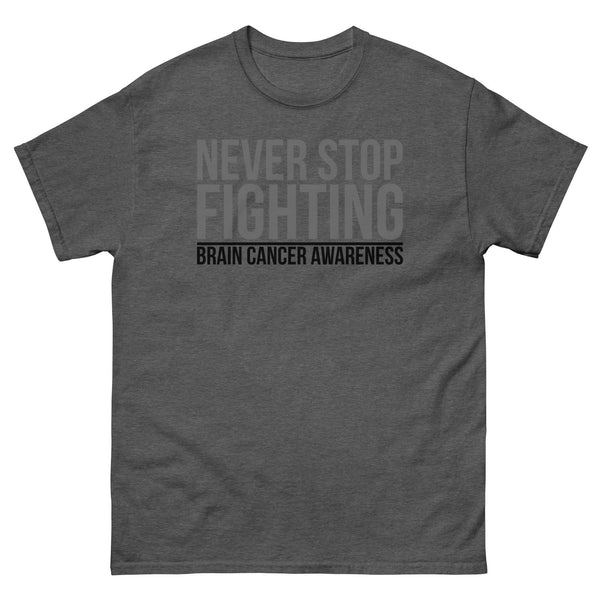 Brain Cancer Never Stop Fighting Tee - JohnVsGBMDark HeatherS