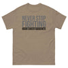 Brain Cancer Never Stop Fighting Tee - JohnVsGBMBrown SavanaS