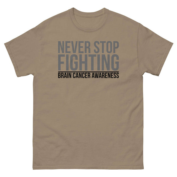 Brain Cancer Never Stop Fighting Tee - JohnVsGBMBrown SavanaS