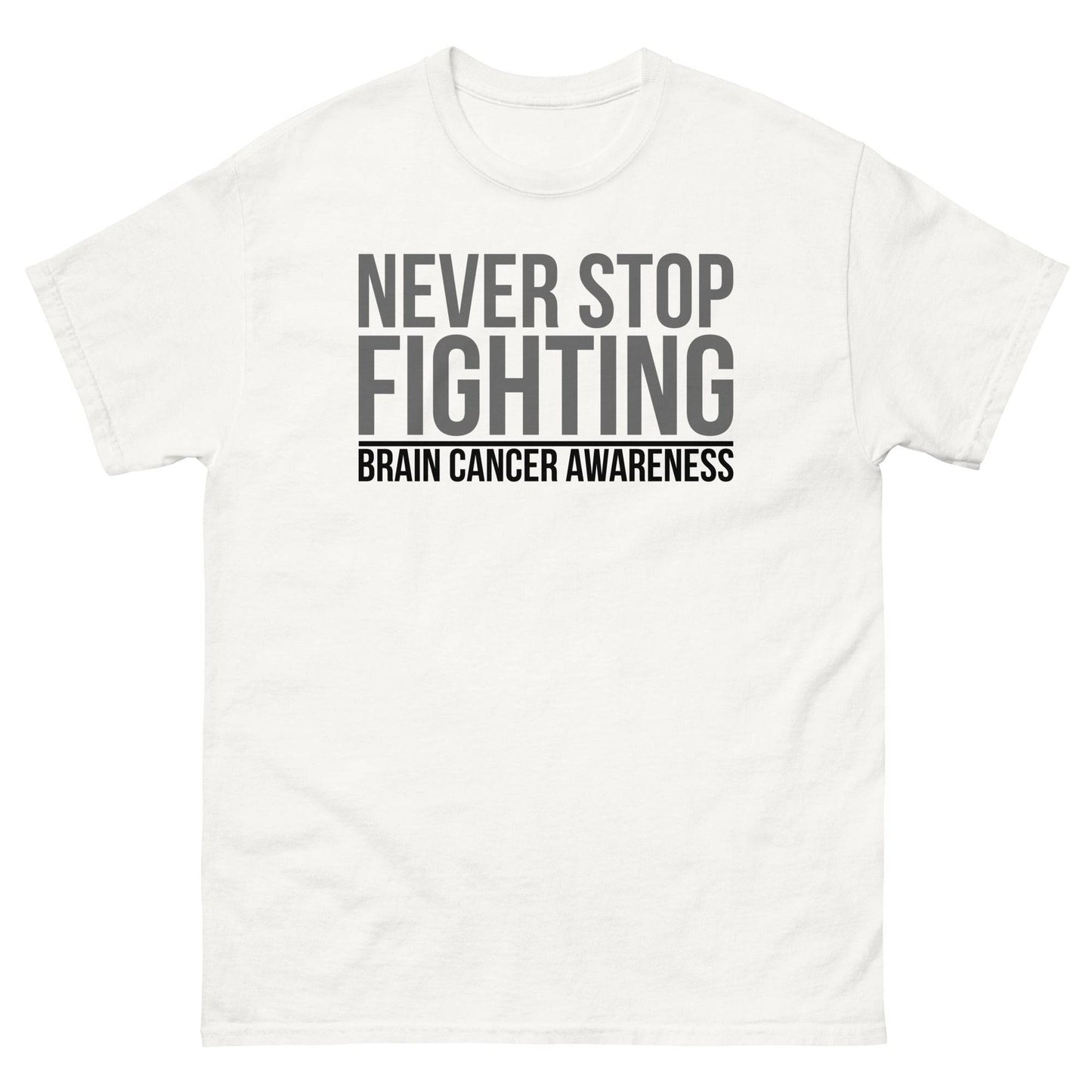 Brain Cancer Never Stop Fighting Tee - JohnVsGBMWhiteS