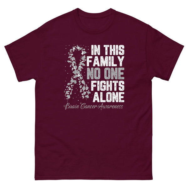 Brain Cancer No One Fights Alone in This Family Tee - JohnVsGBMMaroonS