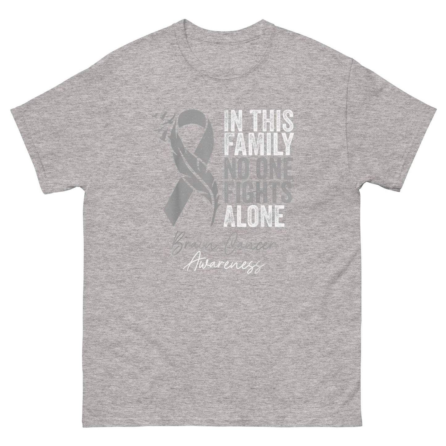 Brain Cancer No One Fights Alone Tee - JohnVsGBMSport GreyS