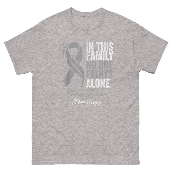 Brain Cancer No One Fights Alone Tee - JohnVsGBMSport GreyS