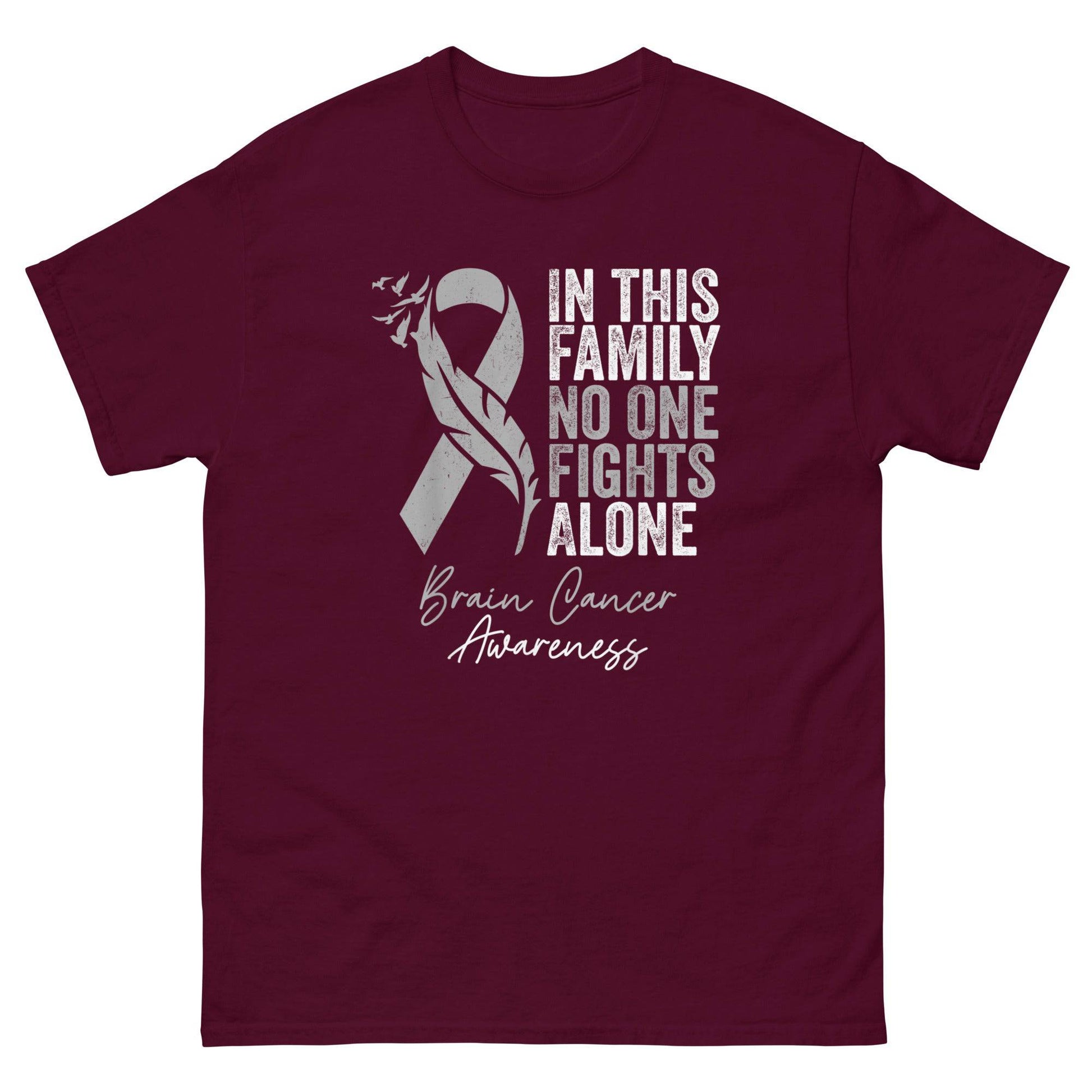 Brain Cancer No One Fights Alone Tee - JohnVsGBMMaroonS