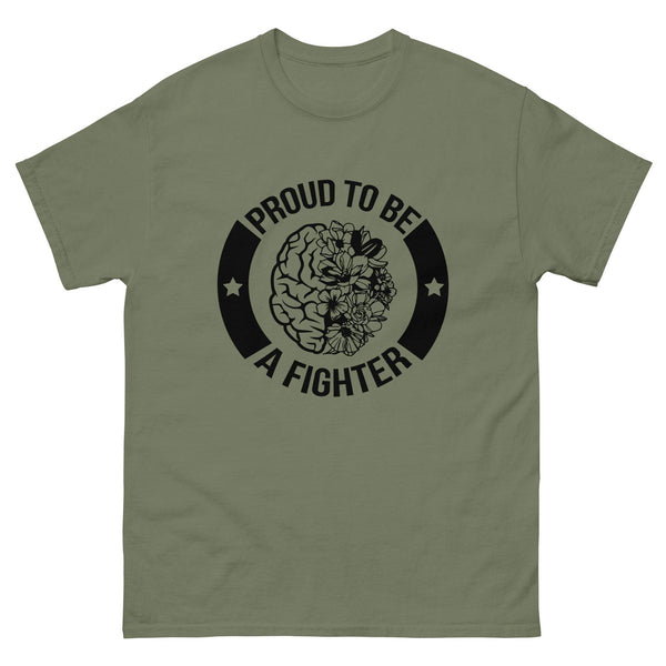 Brain Cancer Proud to Be a Fighter Tee - JohnVsGBMMilitary GreenS