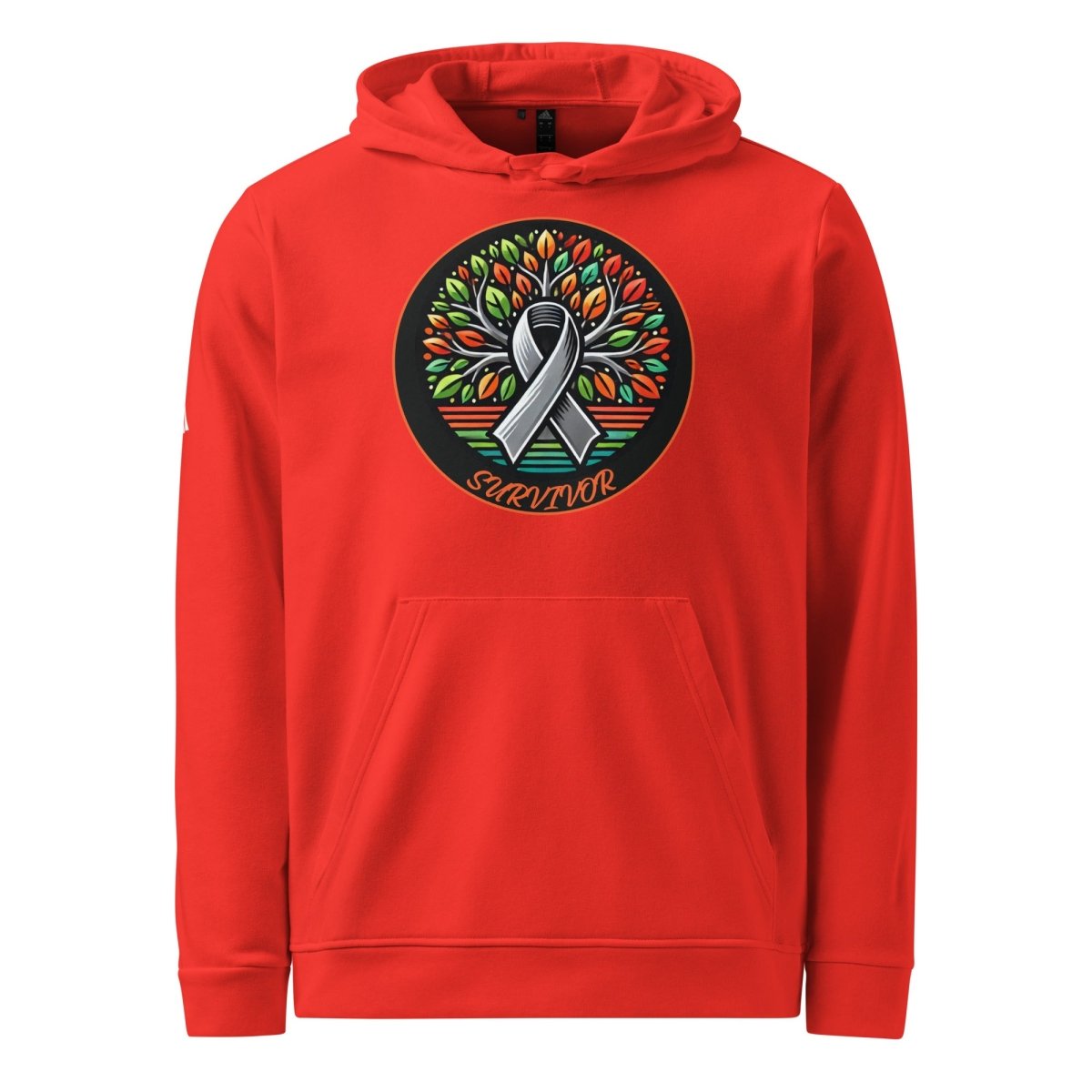 Brain Cancer Retro Tree of Life Adidas Hoodie - JohnVsGBMRedS