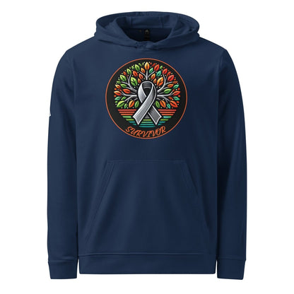 Brain Cancer Retro Tree of Life Adidas Hoodie - JohnVsGBMCollegiate NavyS