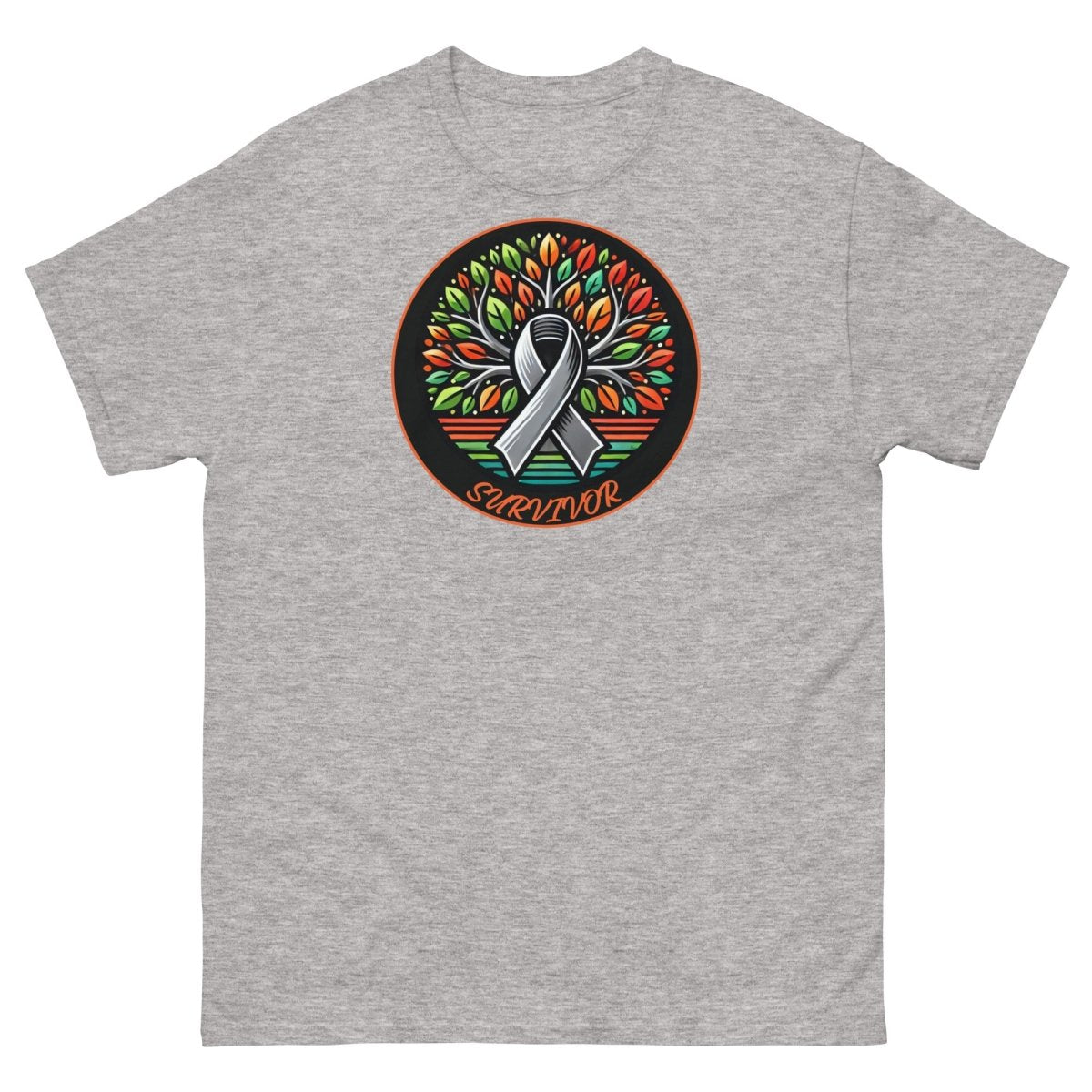 Brain Cancer Retro Tree of Life Tee - JohnVsGBMSport GreyS