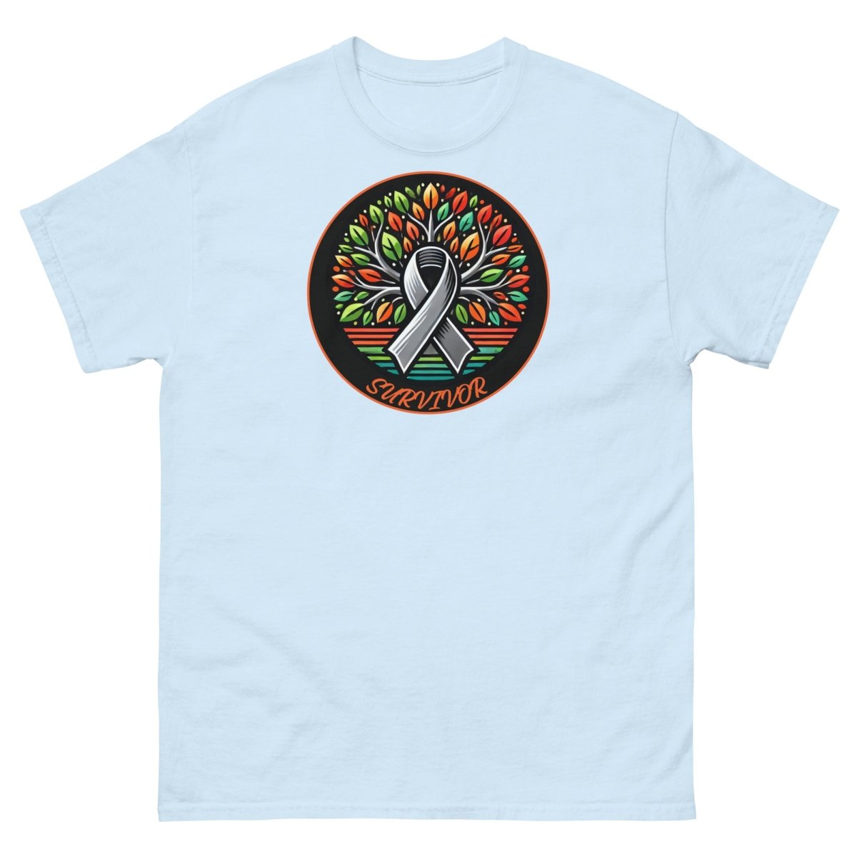 Brain Cancer Retro Tree of Life Tee - JohnVsGBMLight BlueS