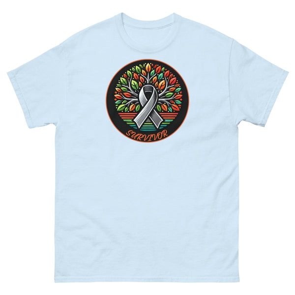 Brain Cancer Retro Tree of Life Tee - JohnVsGBMLight BlueS