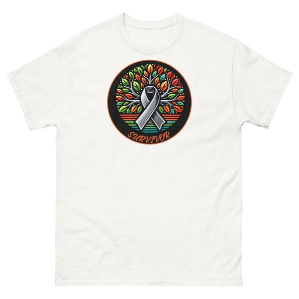 Brain Cancer Retro Tree of Life Tee - JohnVsGBMWhiteS