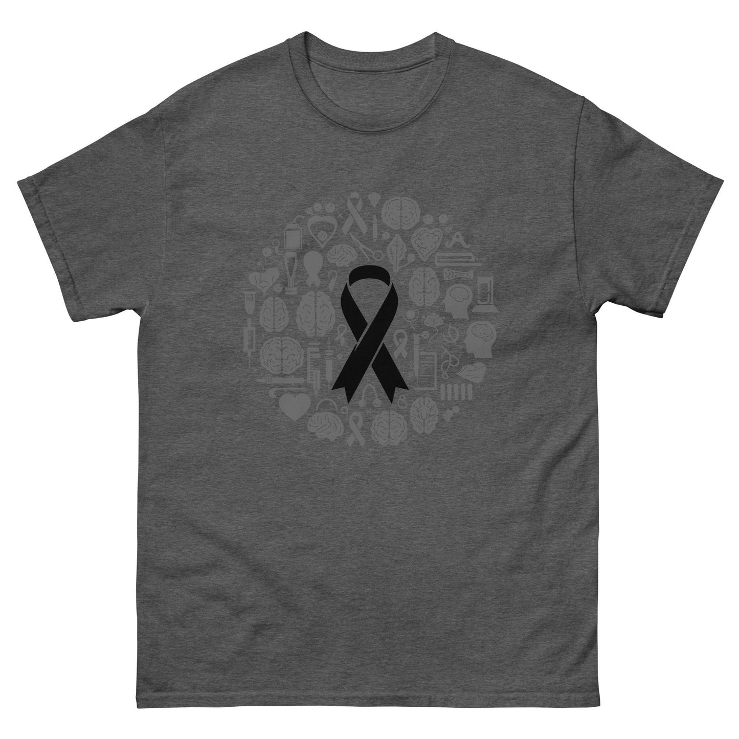 Brain Cancer Ribbon and Brain Tee - JohnVsGBMDark HeatherS