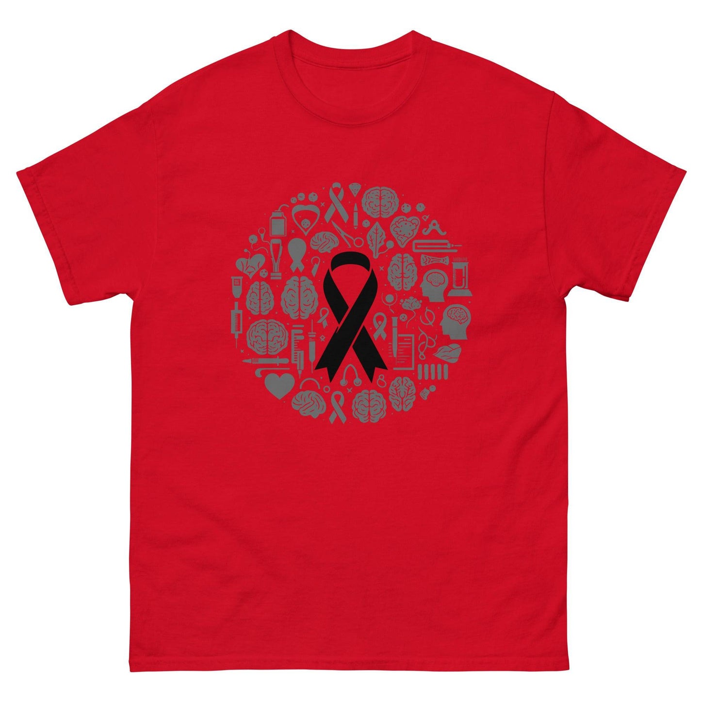 Brain Cancer Ribbon and Brain Tee - JohnVsGBMRedS