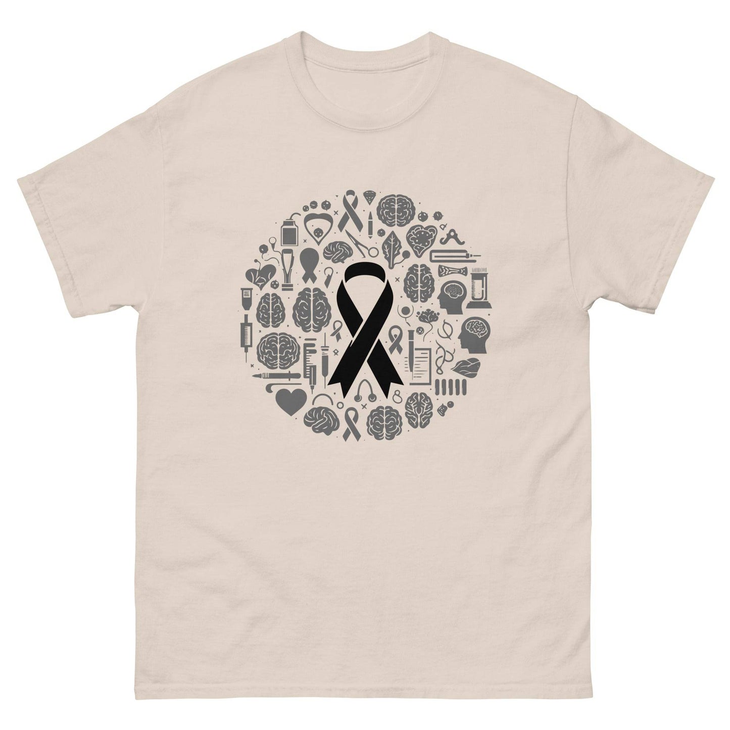 Brain Cancer Ribbon and Brain Tee - JohnVsGBMNaturalS