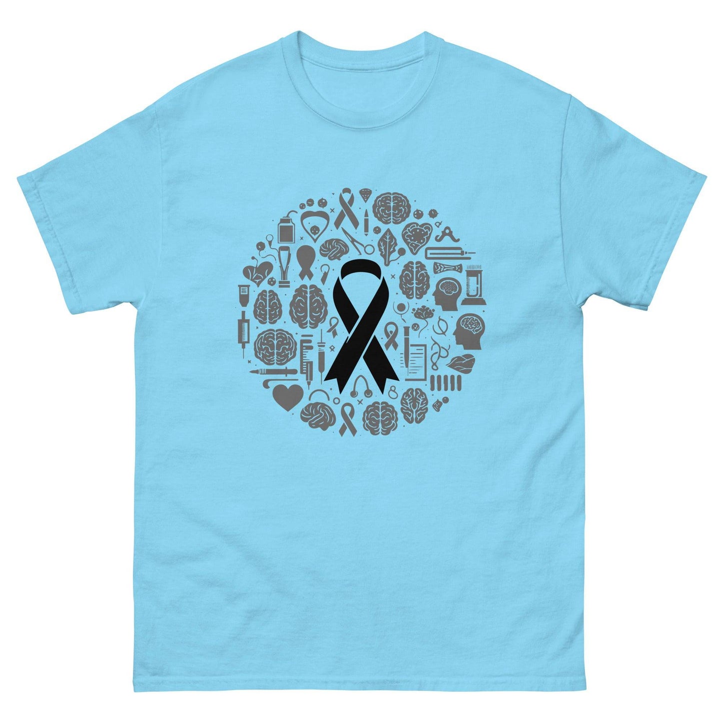 Brain Cancer Ribbon and Brain Tee - JohnVsGBMSkyS