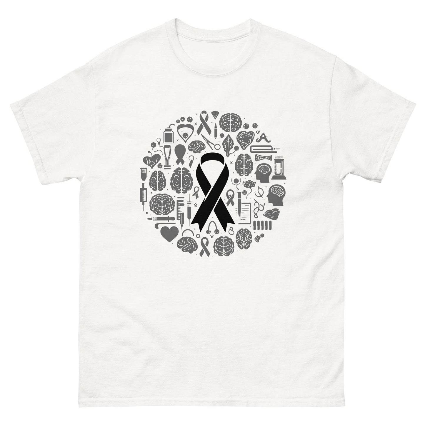 Brain Cancer Ribbon and Brain Tee - JohnVsGBMWhiteS