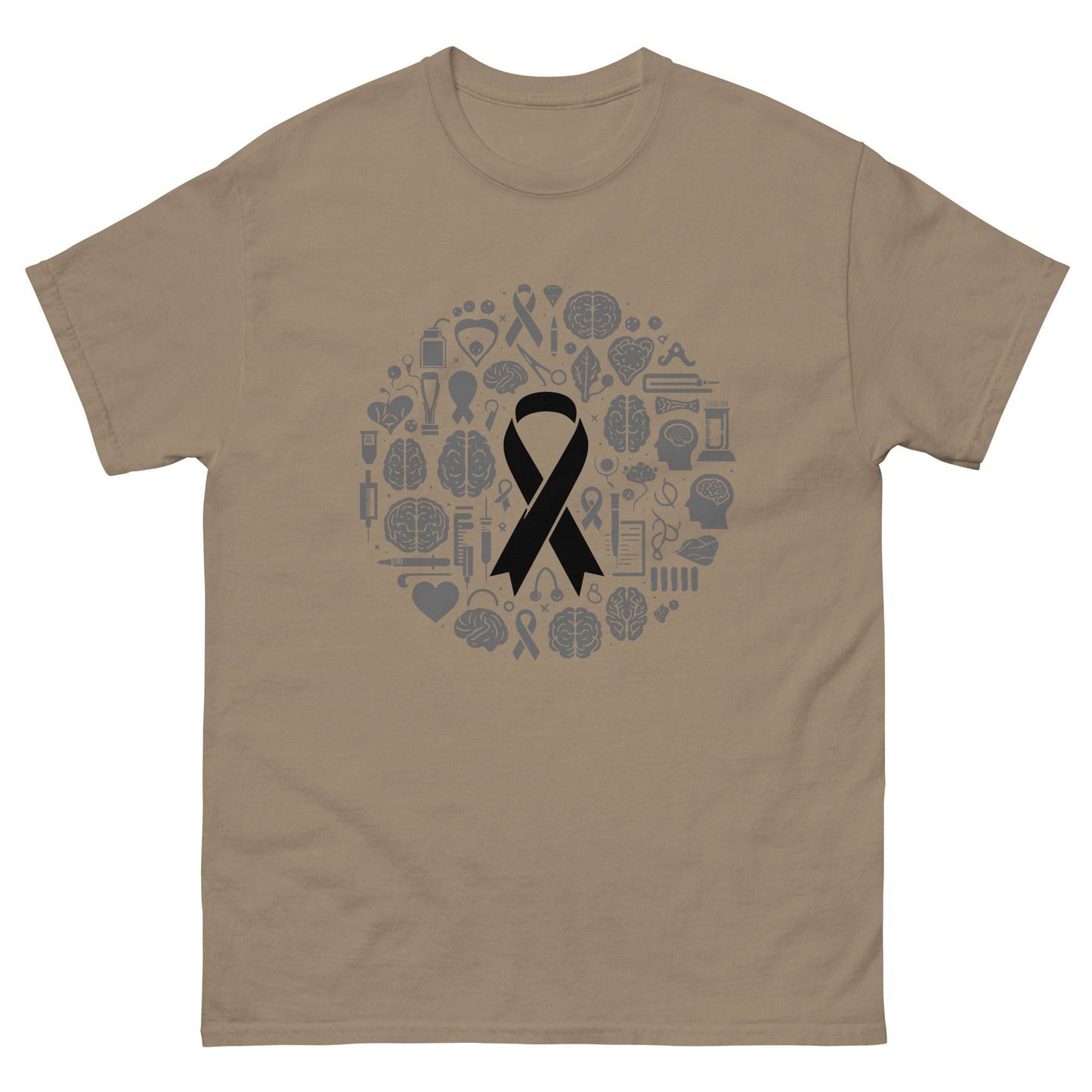 Brain Cancer Ribbon and Brain Tee - JohnVsGBMBrown SavanaS