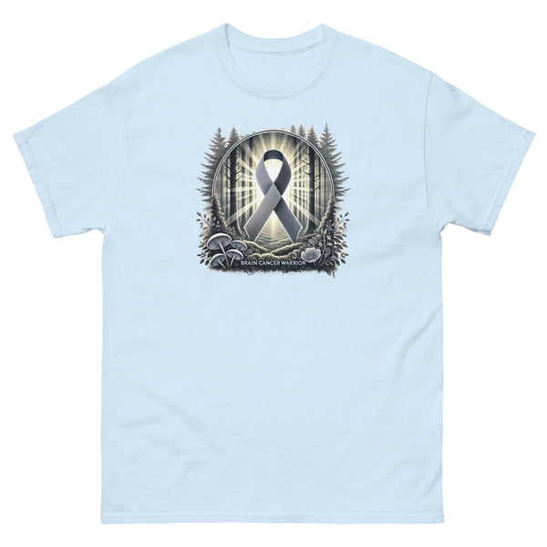 Brain Cancer Shroom Forest Tee - JohnVsGBMLight BlueS