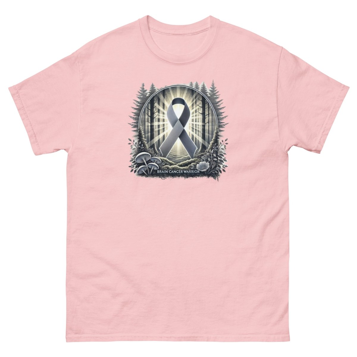 Brain Cancer Shroom Forest Tee - JohnVsGBMLight PinkS