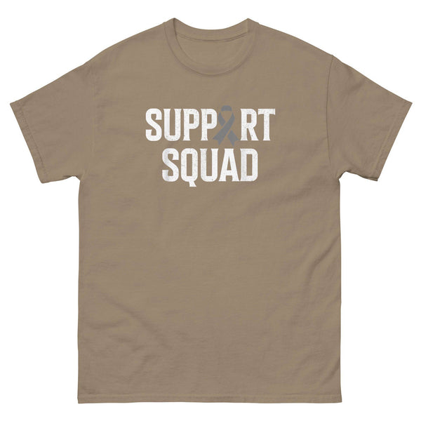 Brain Cancer Support Squad Ribbon Tee - JohnVsGBMBrown SavanaS