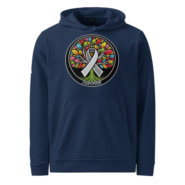 Brain Cancer Tree of Life Adidas Hoodie - JohnVsGBMCollegiate NavyS