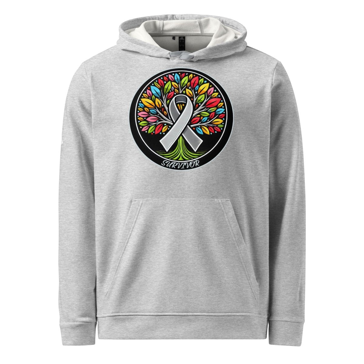 Brain Cancer Tree of Life Adidas Hoodie - JohnVsGBMGrey HeatherS