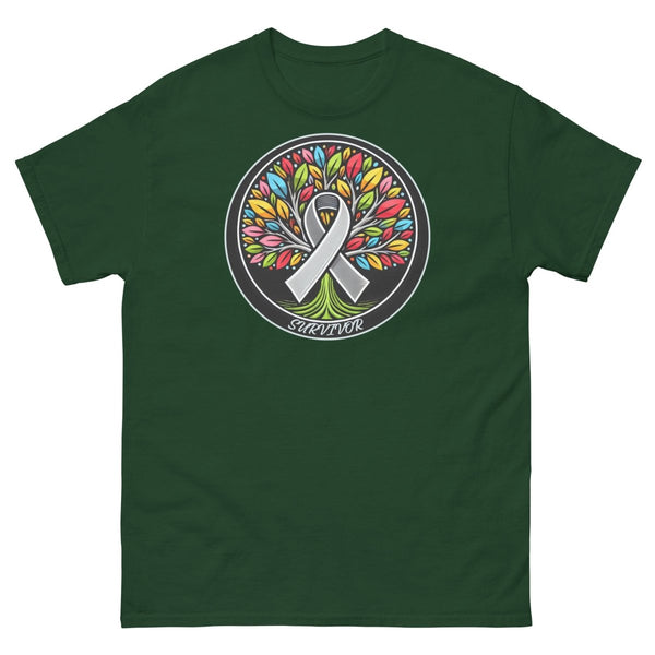 Brain Cancer Tree of Life Tee - JohnVsGBMForest GreenS