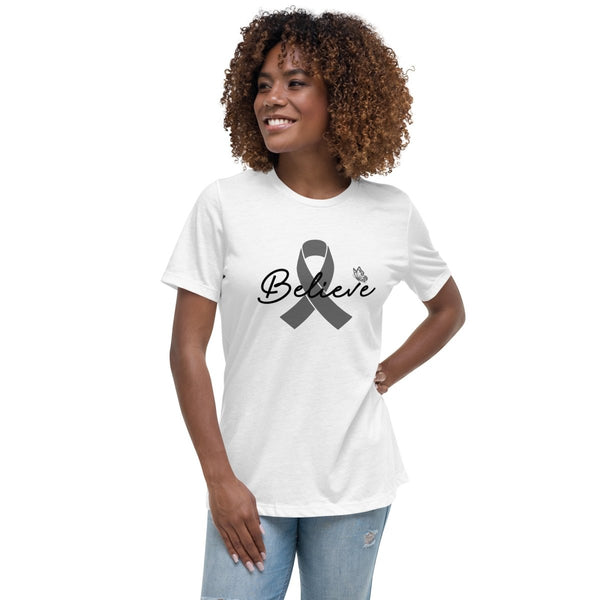 Brain Cancer Women's Believe Tee - JohnVsGBMWhiteS