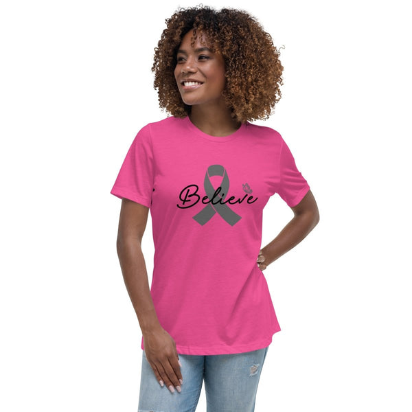 Brain Cancer Women's Believe Tee - JohnVsGBMBerryS