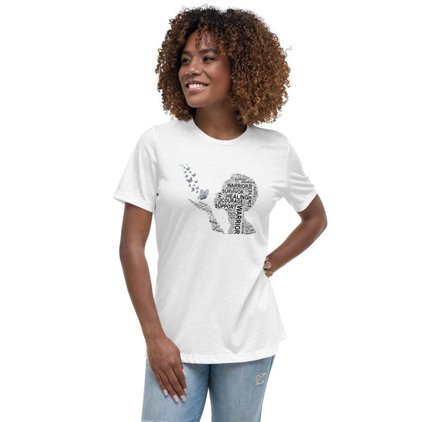 Brain Cancer Women's Butterfly Tee - JohnVsGBMWhiteS