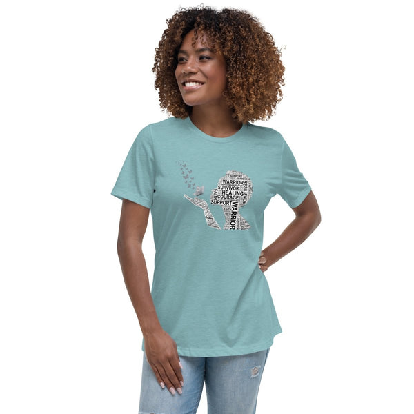 Brain Cancer Women's Butterfly Tee - JohnVsGBMHeather Blue LagoonS