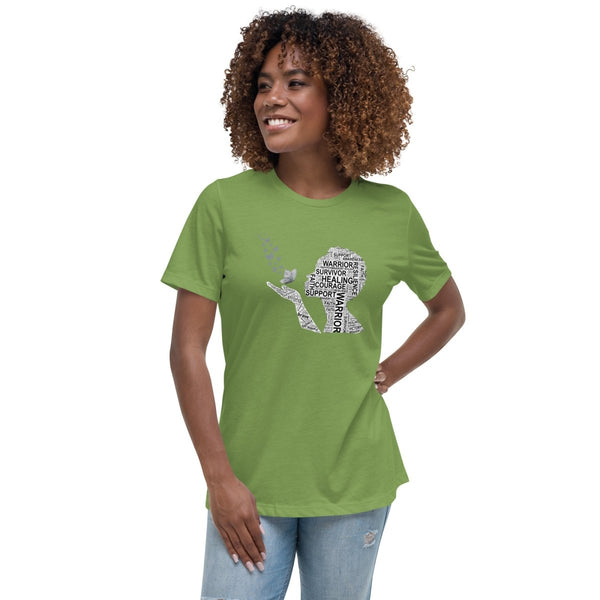 Brain Cancer Women's Butterfly Tee - JohnVsGBMLeafS