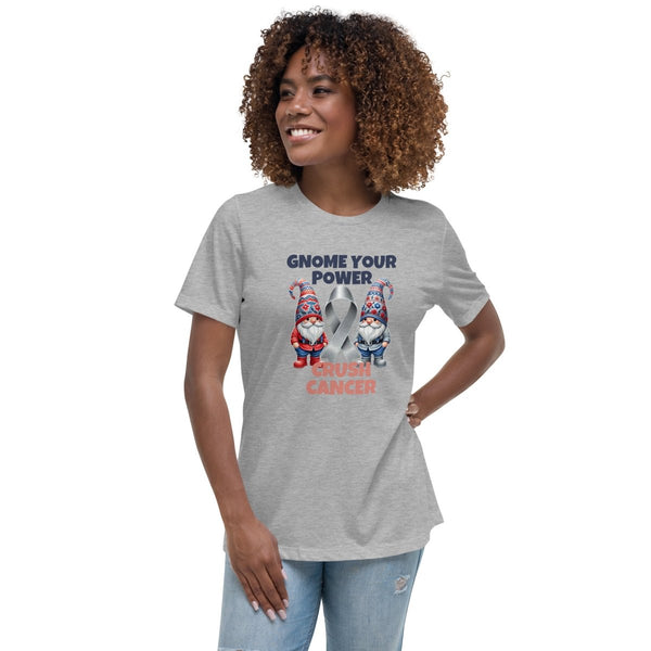 Brain Cancer Women's Crush Gnome Tee - JohnVsGBMAthletic HeatherS