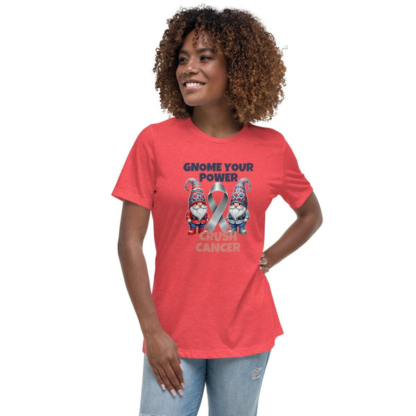 Brain Cancer Women's Crush Gnome Tee - JohnVsGBMHeather RedS