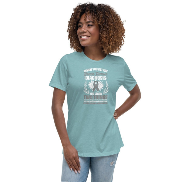 Brain Cancer Women's Diagnosis Tee - JohnVsGBMHeather Blue LagoonS