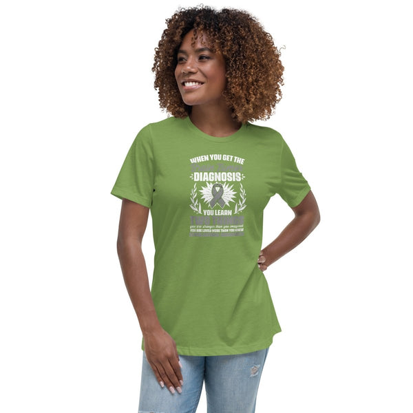 Brain Cancer Women's Diagnosis Tee - JohnVsGBMLeafS