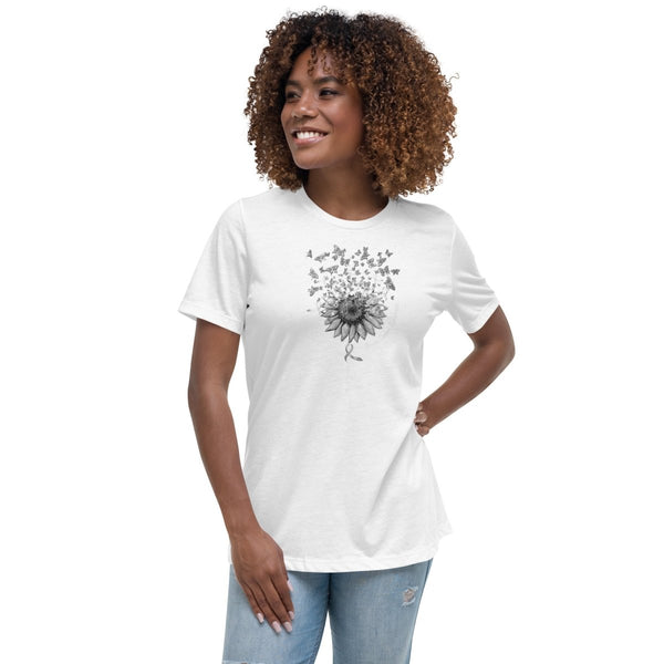 Brain Cancer Women's Faith Butterflies Tee - JohnVsGBMWhiteS