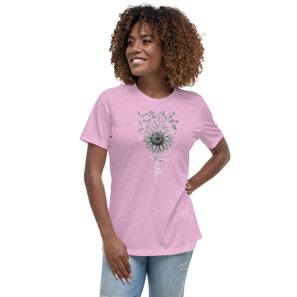 Brain Cancer Women's Faith Butterflies Tee - JohnVsGBMHeather Prism LilacS