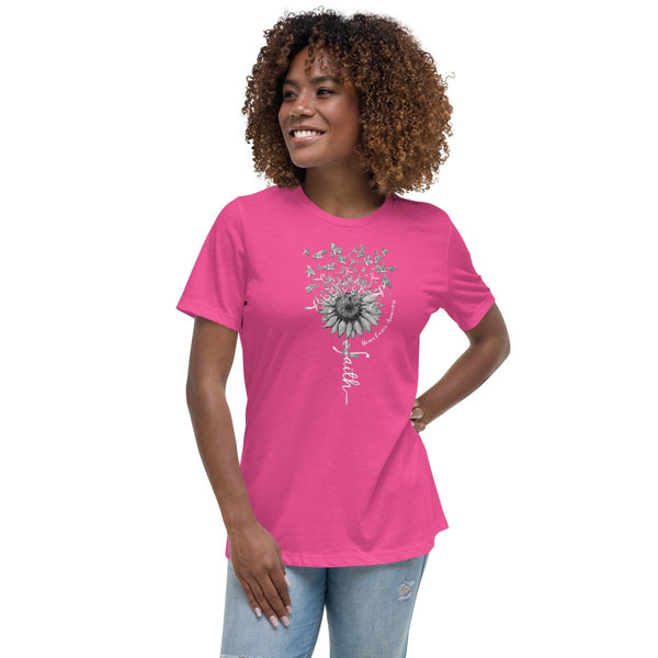 Brain Cancer Women's Faith Butterflies Tee - JohnVsGBMBerryS