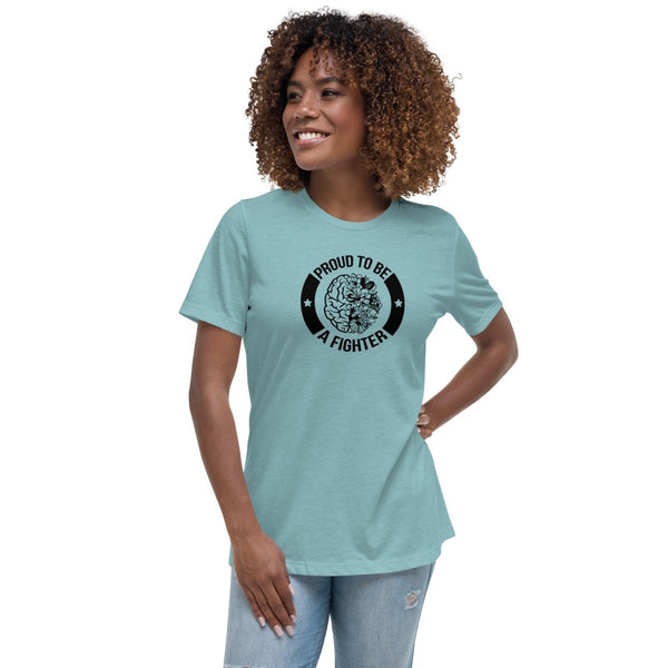 Brain Cancer Women's Fighter Tee - JohnVsGBMHeather Blue LagoonS