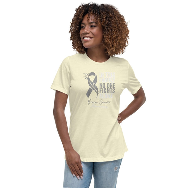 Brain Cancer Women's Fights Alone Tee - JohnVsGBMCitronS