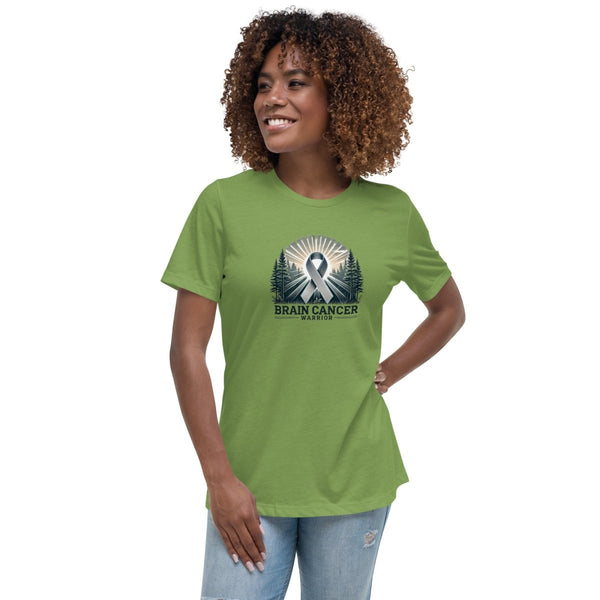 Brain Cancer Women's Forest Tee - JohnVsGBMLeafS