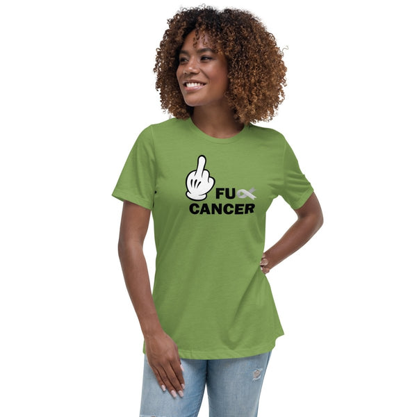 Brain Cancer Women's FU Tee - JohnVsGBMLeafS