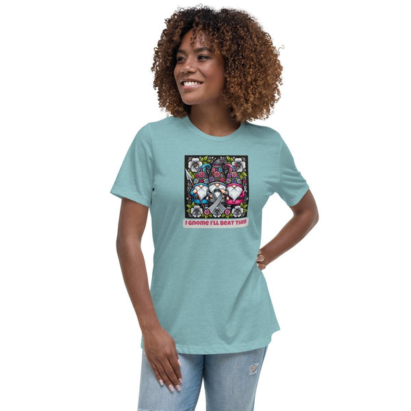 Brain Cancer Women's Gnome Beat This Tee - JohnVsGBMHeather Blue LagoonS