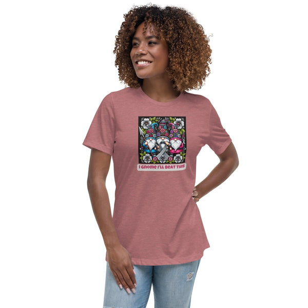 Brain Cancer Women's Gnome Beat This Tee - JohnVsGBMHeather MauveS