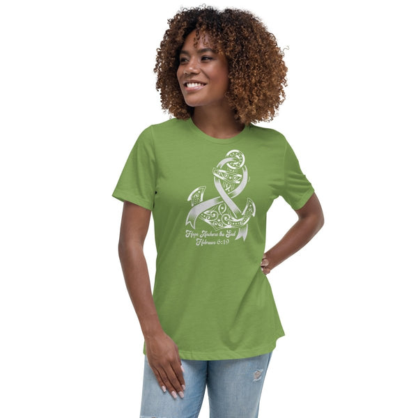 Brain Cancer Women's Hebrews Anchor Tee - JohnVsGBMLeafS