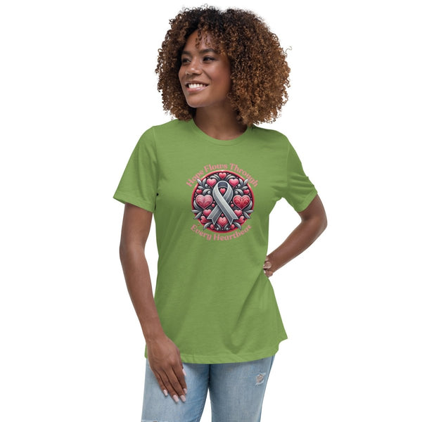 Brain Cancer Women's Love Tee - JohnVsGBMLeafS