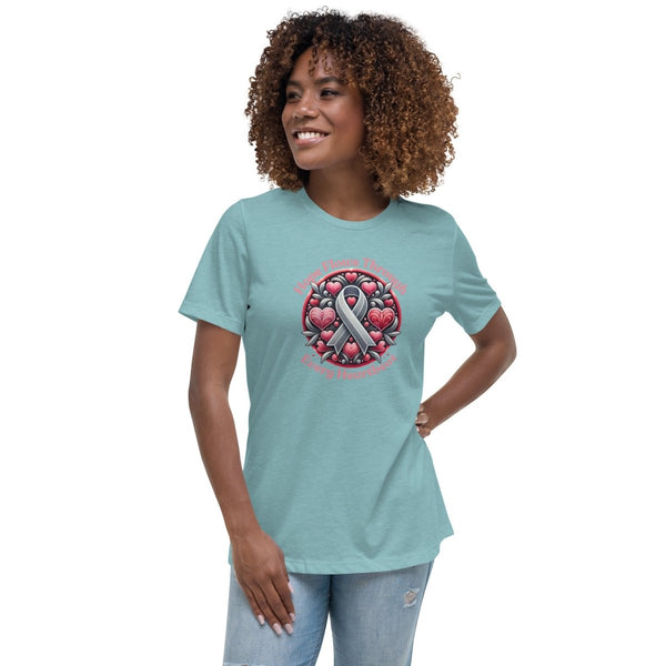 Brain Cancer Women's Love Tee - JohnVsGBMHeather Blue LagoonS